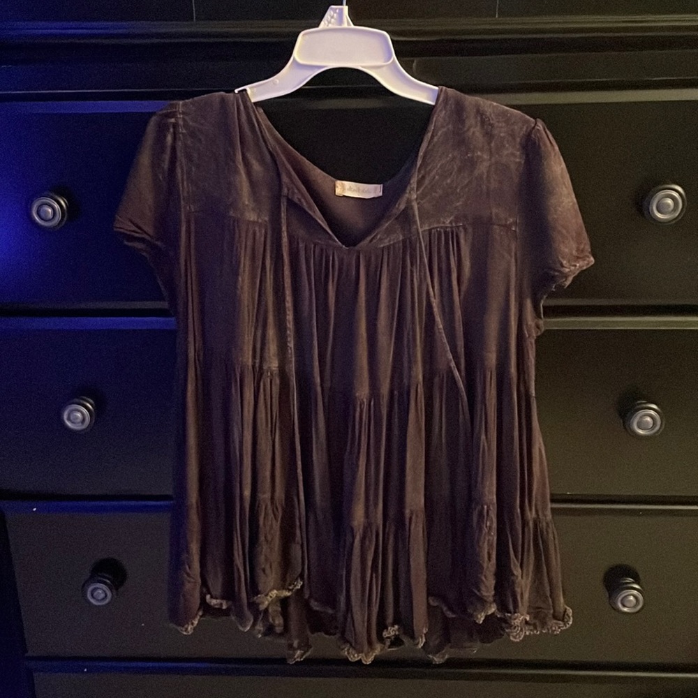 Black ruffled dress top